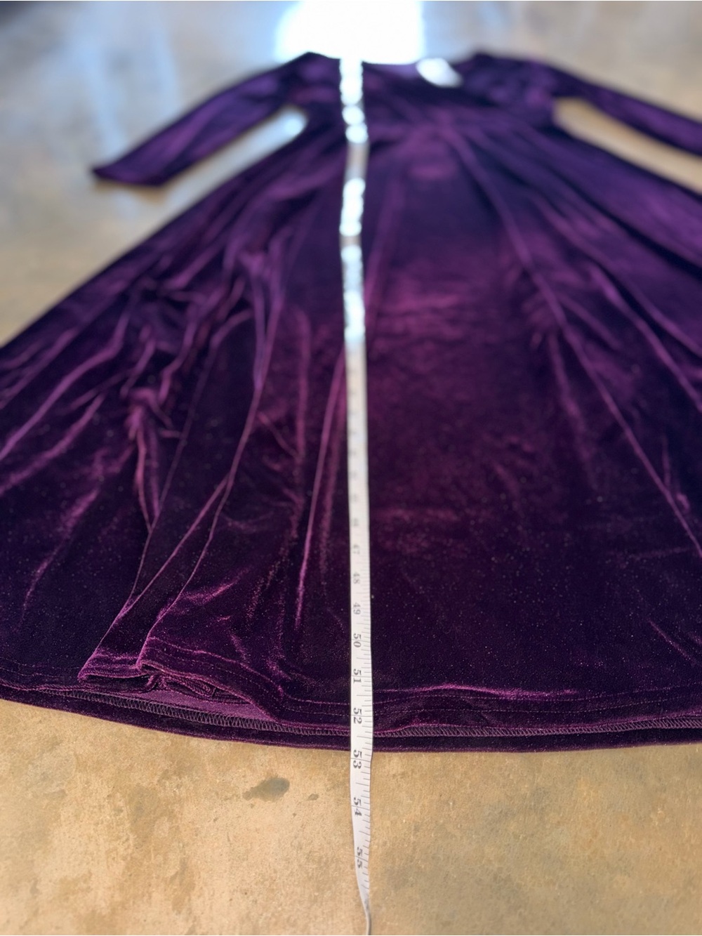 Urban CoCo XL Purple Velvet Maxi Dress Long Sleeve Wrap Holiday Formal NWT Glam - Picture 9 of 12